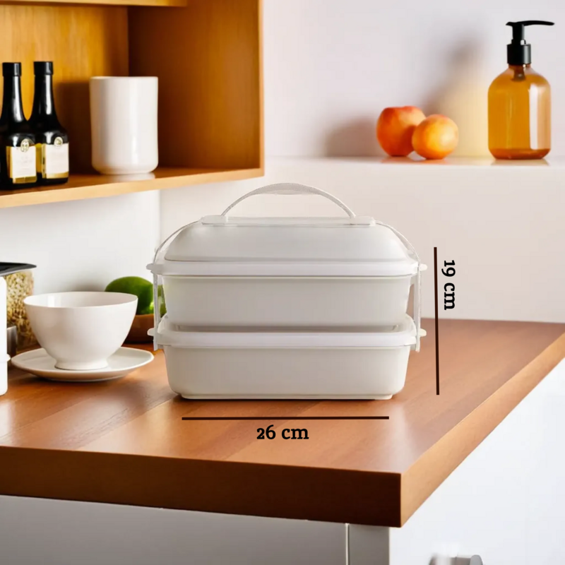 Grub Tub Warm Grey And White Lunch Box - image 3
