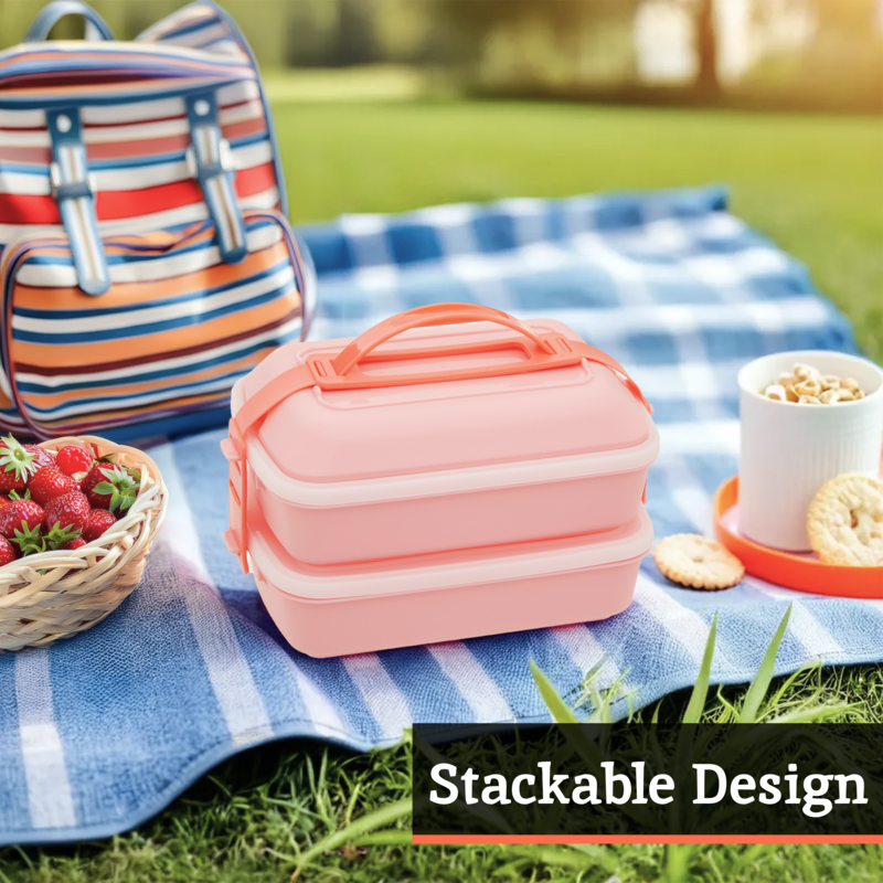 Grub Tub Pink Lunch Box With Cutlery - image 2