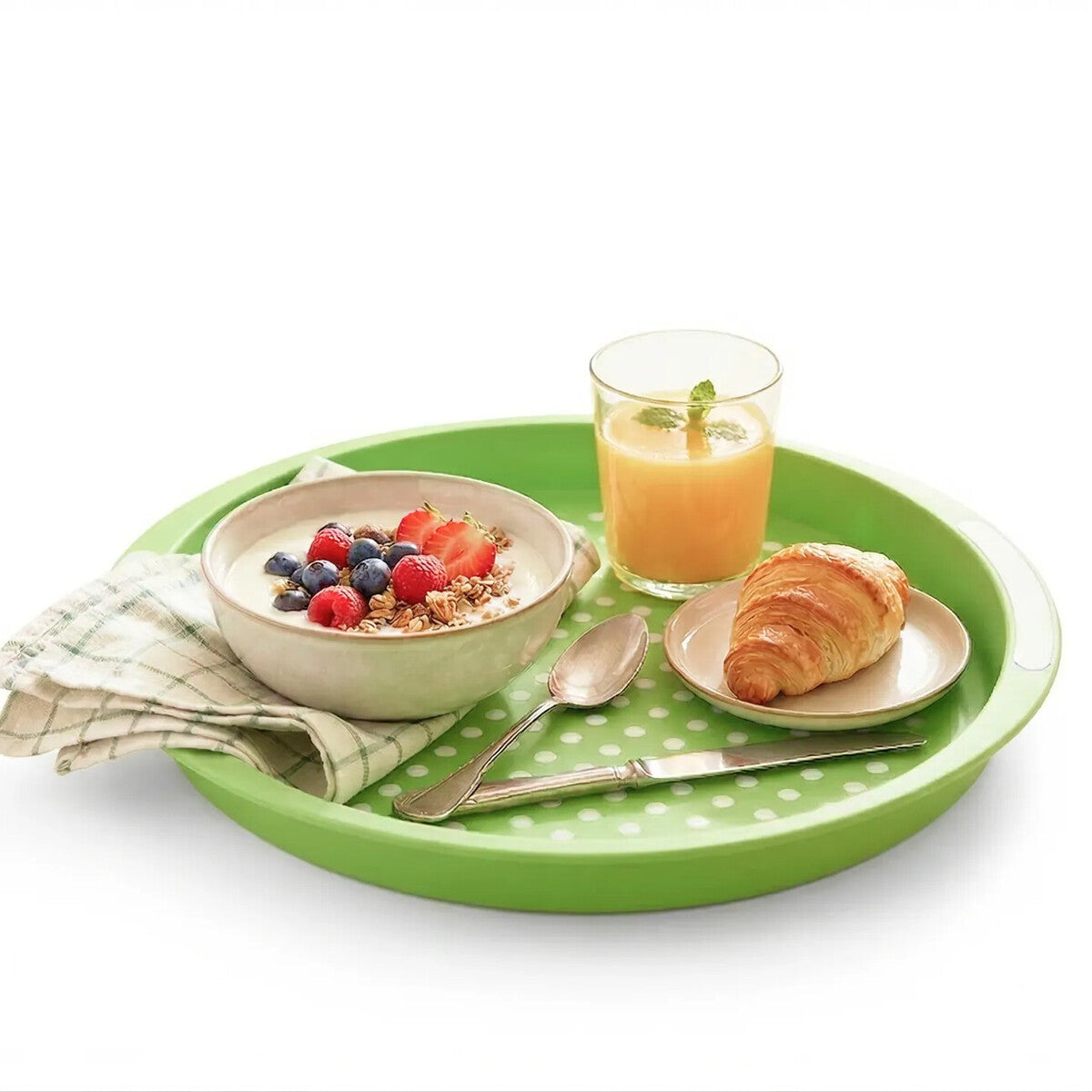 Dotra Anti Slip Round Serving Tray | Anti Slip Tray