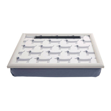 Rectangular tray with dachshund pattern on a white background