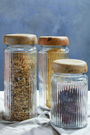 Garner Glass Storage Jar with Mango Wood Lid 1700ml