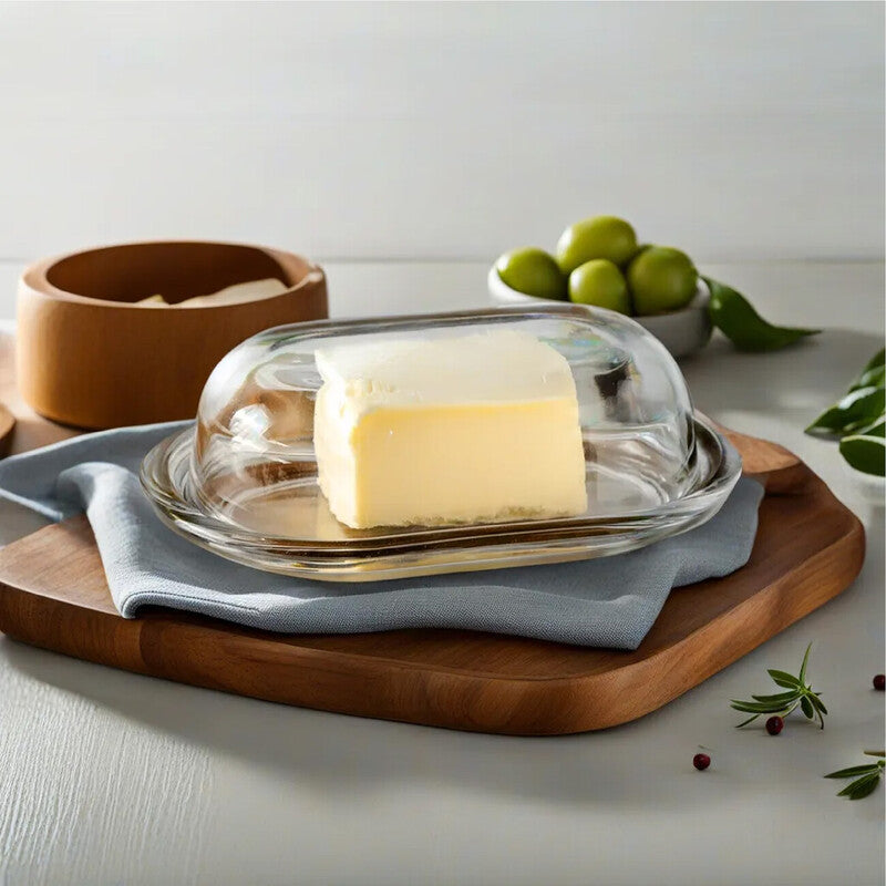 Olivia Clear Glass Butter Dish - image 2