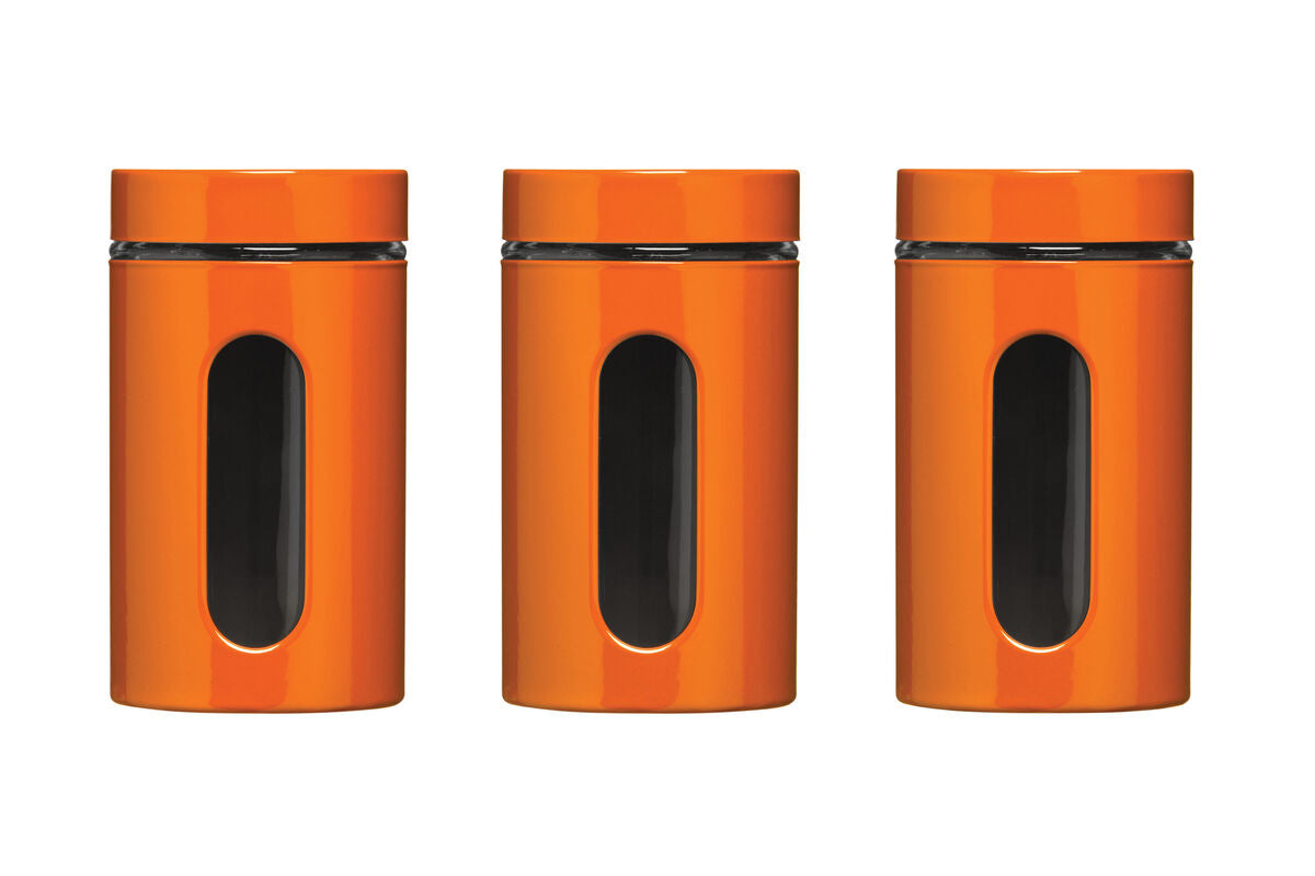 Luca Orange Set of Three Glass Storage Jars - Image 1