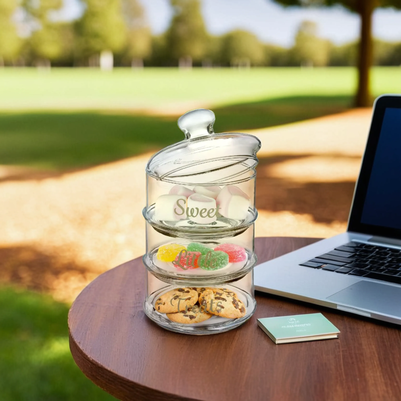 Olivia Stackable 3 Tier Glass Storage Jar