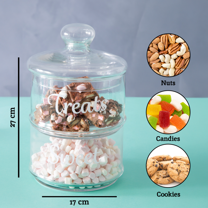 Olivia Stackable 2 Tier Glass Storage Jar