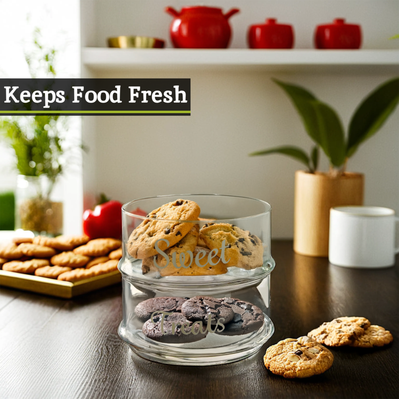 Olivia Stackable 2 Tier Glass Storage Jar