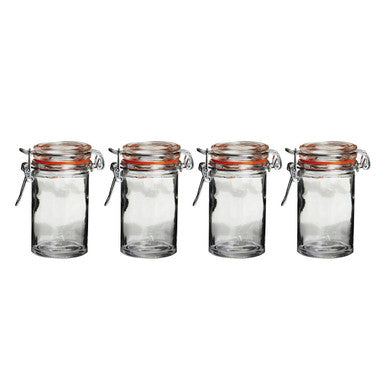 Luca Set Of 4 Luca Round Glass Clip Top Jars