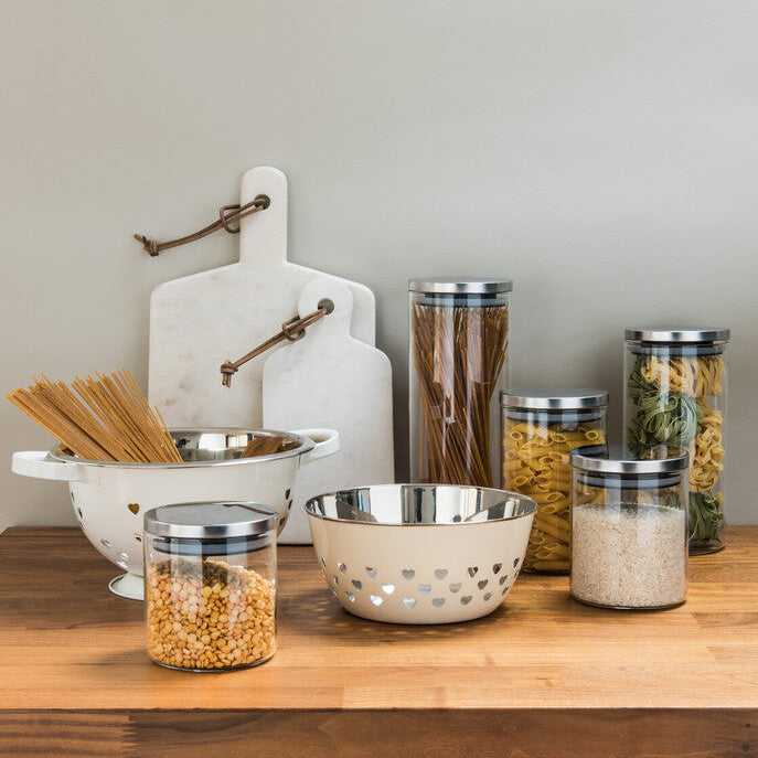 Freska Glass Storage Jar with Silver Lid 550ml