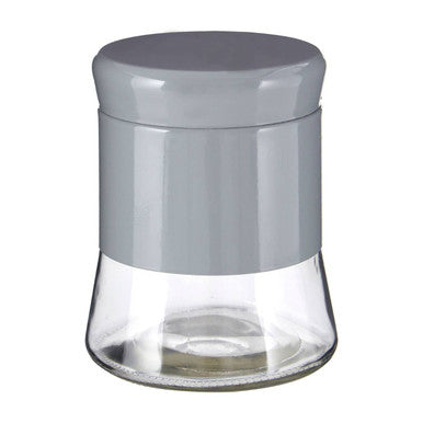 Luca Grey Steel and Glass Storage Jar - 800ml - image 1