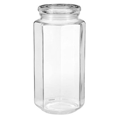 Hexagonal Glass Storage Jar 1300Ml