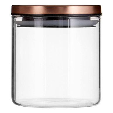 Freska Glass Storage Jar with Rose Gold Lid 550ml