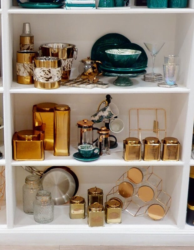 Freska Glass Storage Jar with Rose Gold Lid 950ml