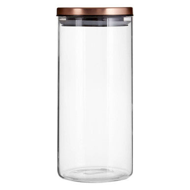 Freska Glass Storage Jar with Rose Gold Lid 1300ml