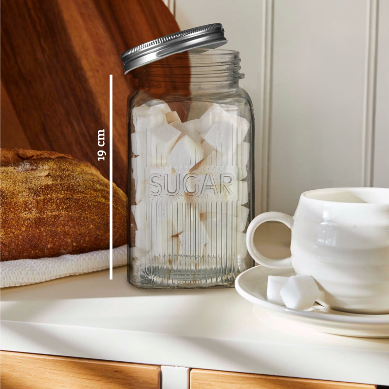 Luca Set Of Three Glass Jars With Silver Lids - image 3