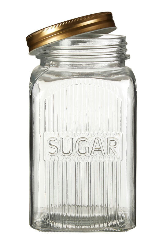 Luca Set Of Three Glass Jars With Gold Finish Lids - image 3
