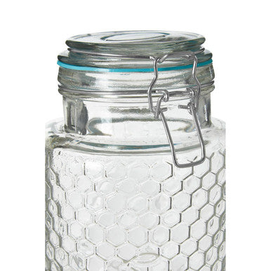 Apiary Textured Glass Jar with Blue Seal 1300ml