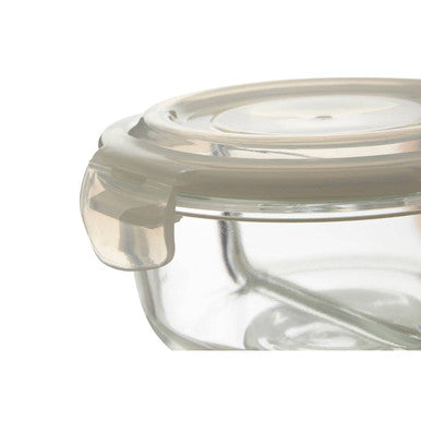 Freska 2 Section Round Glass Container With Lid 950 Ml