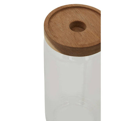 Freska Glass Storage Jar with Acacia Wood Lid 1000ml