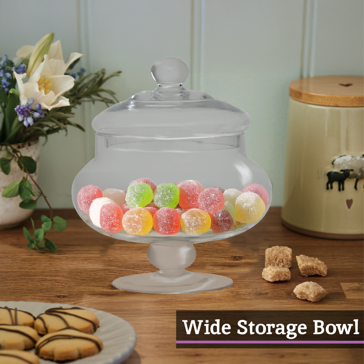 Olivia Clear Glass Candy Small Storage Jar