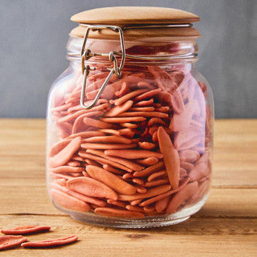 Luca Square 1050Ml Glass Jar With Wooden Lid