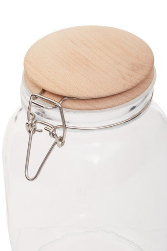 Luca Square 1550Ml Glass Jar With Wooden Lid - image 7