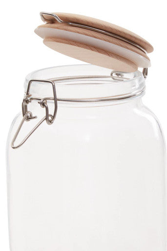 Luca Square 1550Ml Glass Jar With Wooden Lid - image 9