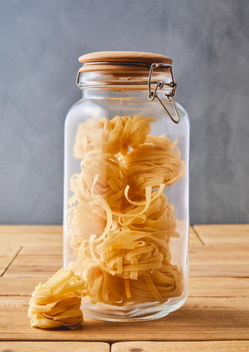 Luca Square 2150Ml Glass Jar With Wooden Lid
