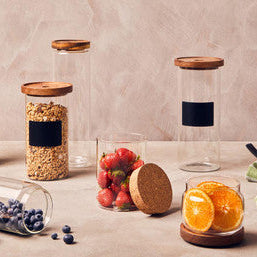 Tromso Glass Storage Jar with Acacia Lid 560 ml