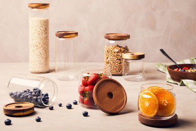 Tromso Glass Storage Jar with Acacia Lid 860 ml