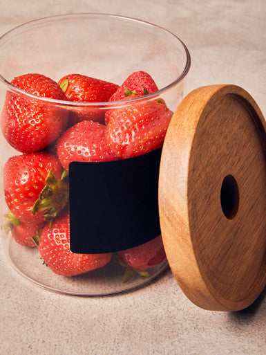 Tromso Glass Storage Jar with Acacia Lid and Chalkboard 750 ml - image 3