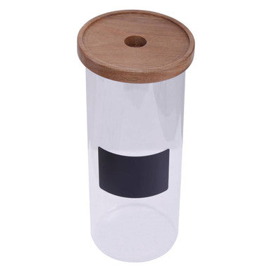 Tromso Glass Storage Jar with Acacia Lid and Chalkboard 1800 ml - image 6