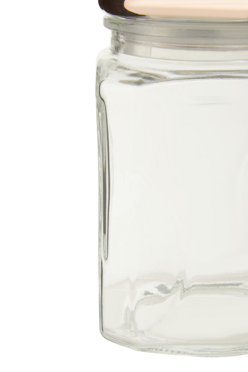 750Ml Sqr Glass Jar Rose Gold Lid