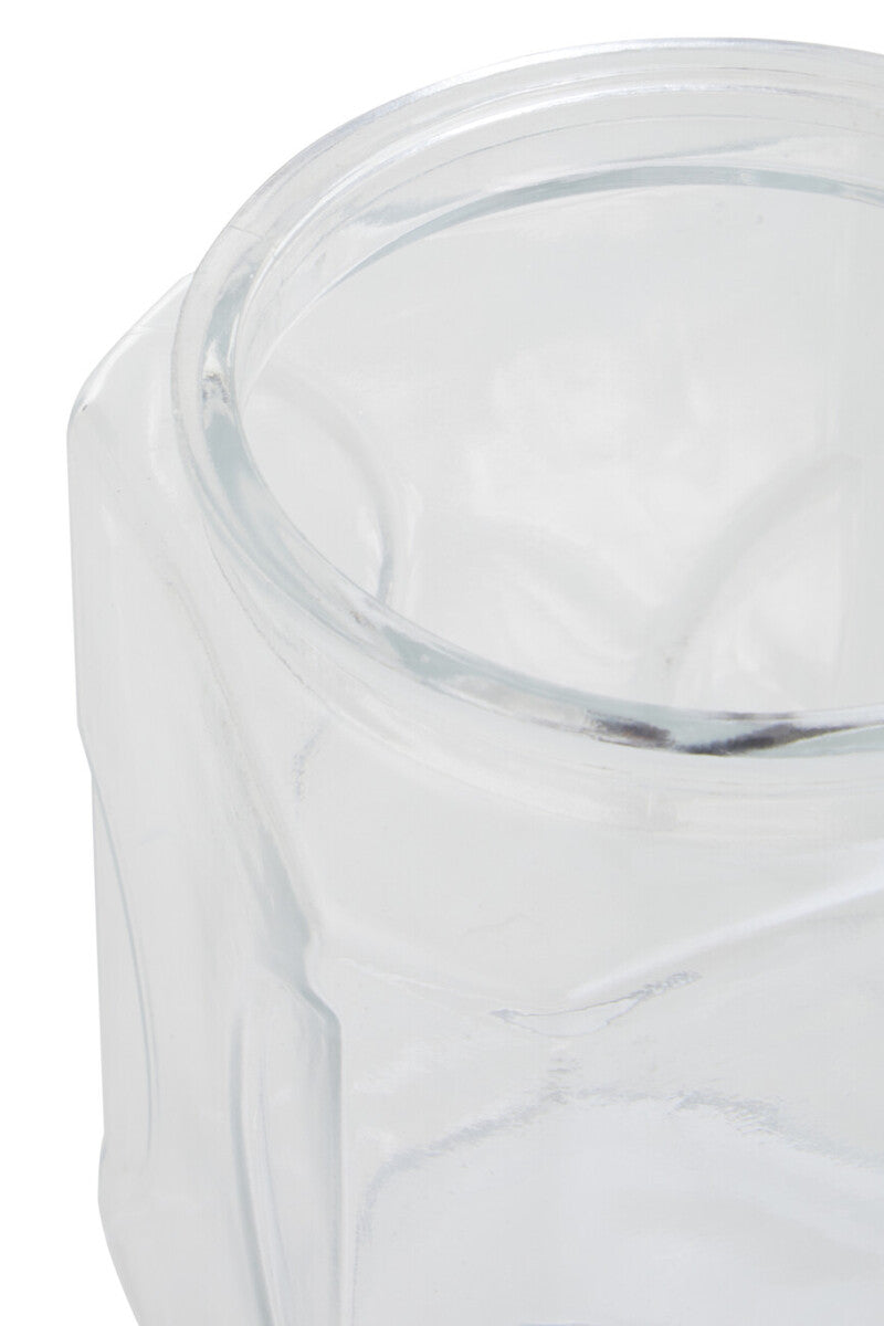 1850Ml Sqr Glass Jar Rose Gold Lid