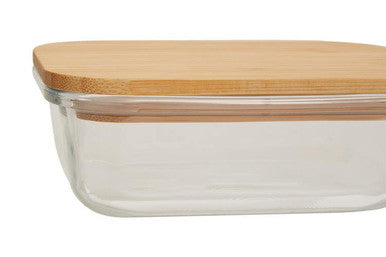 Freska 370Ml Glass Container With Bamboo Lid