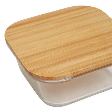 Freska 800Ml Glass Container With Bamboo Lid