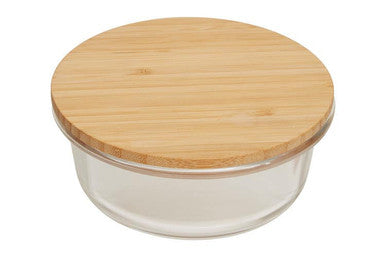 Freska 400Ml Glass Container With Bamboo Lid