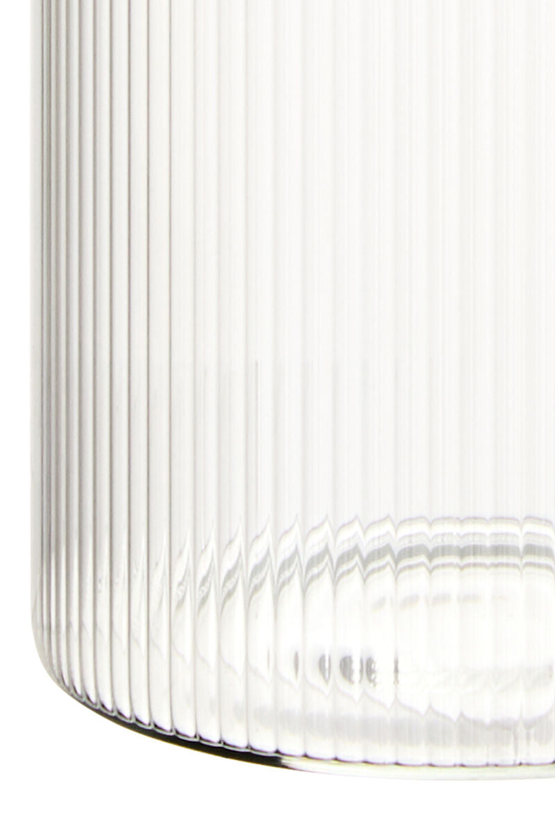 Freska Ribbed Round Glass Jar with White Lid 1000ml