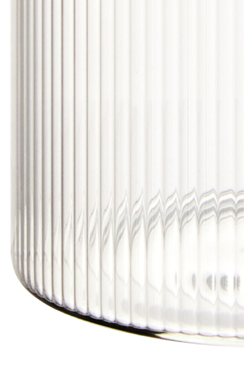 Freska Ribbed Round Glass Jar with Silver Lid 500ml