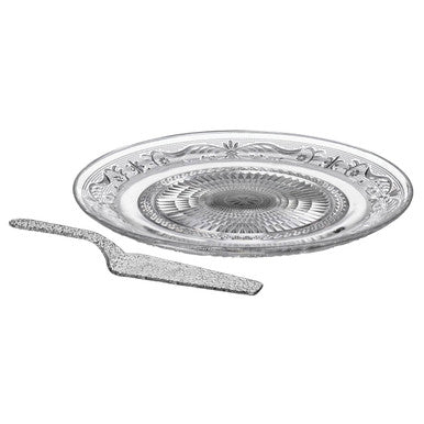 Molly Clear Glass Cake Plate And Slice - image 1