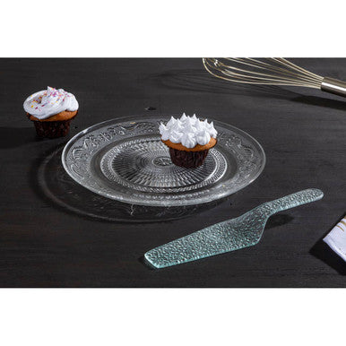 Molly Clear Glass Cake Plate And Slice