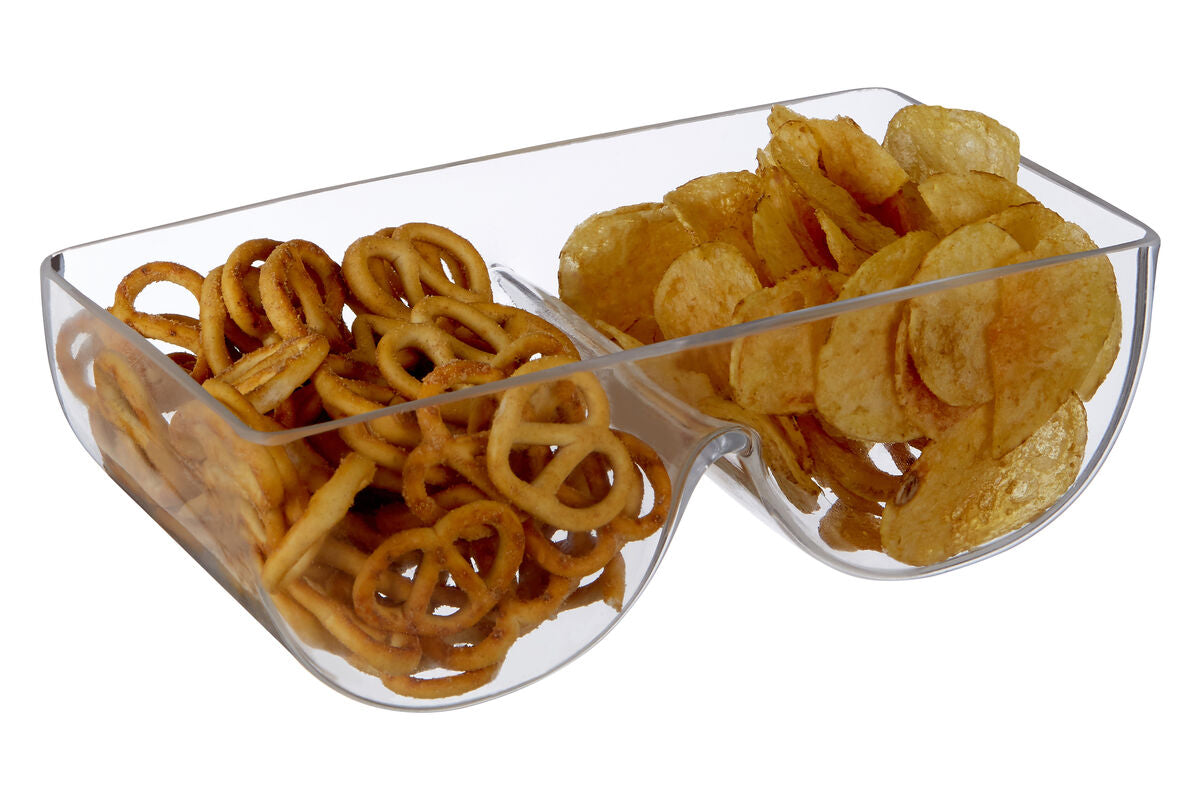 2 Section Glass Serving Dish