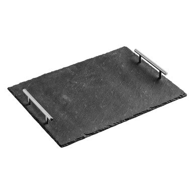 Large Slate Tray With Stainless Steel Handles - image 1