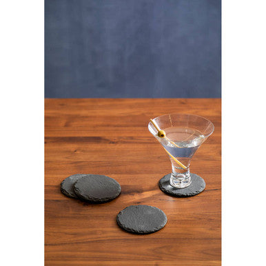 Set Of Four Slate Round Coasters