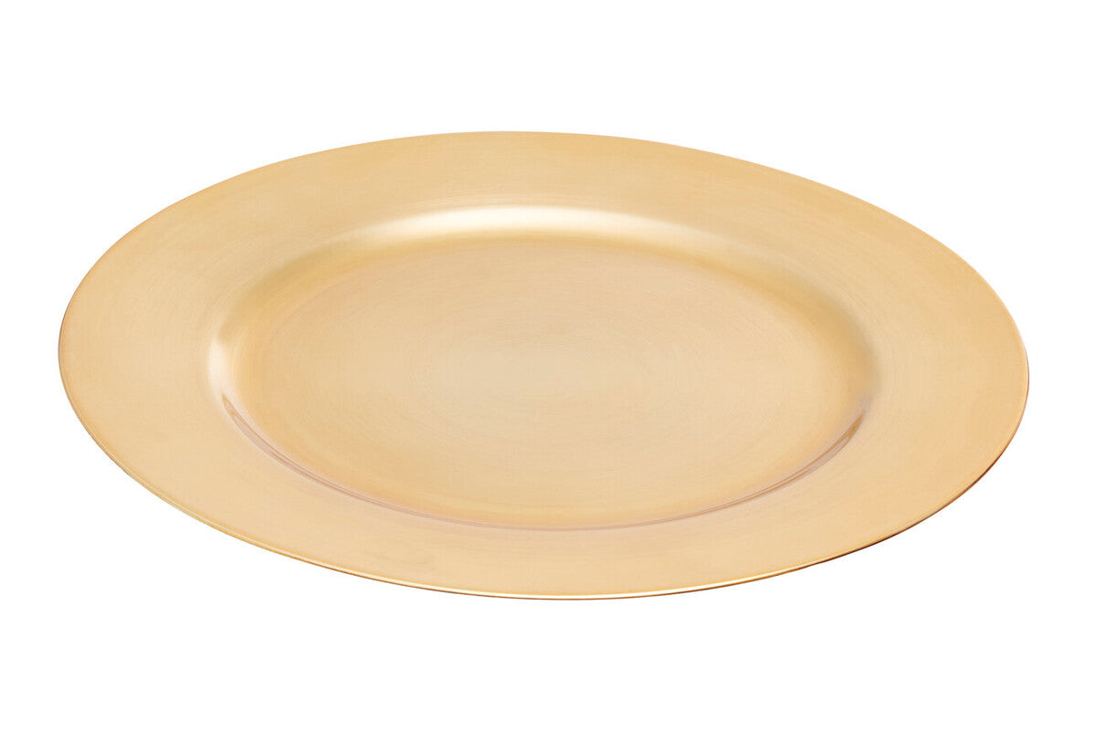 33cm Dia Flat Gold Decorative Charger Plate