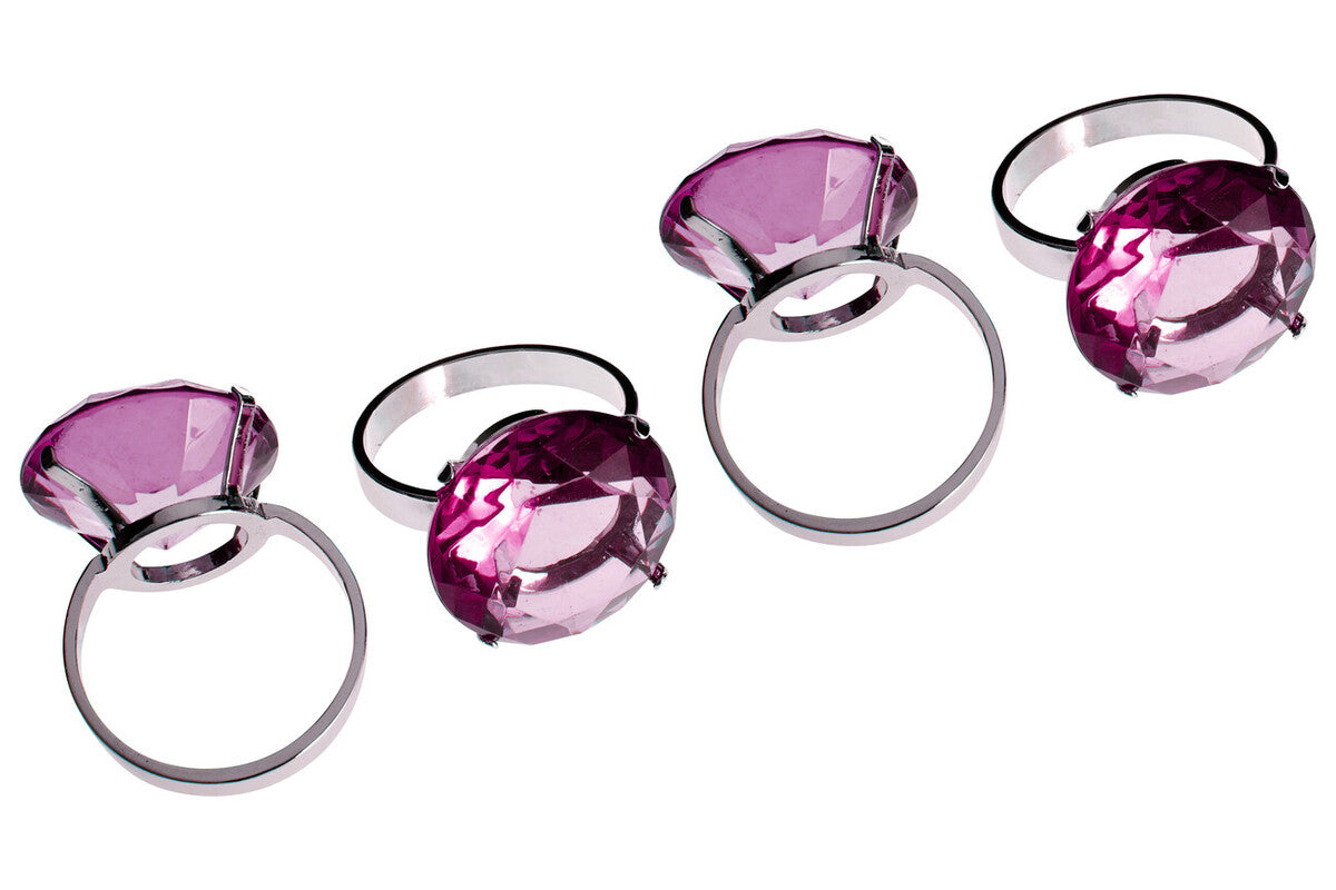Set Of Four Purple Diamante Napkin Rings - image 1