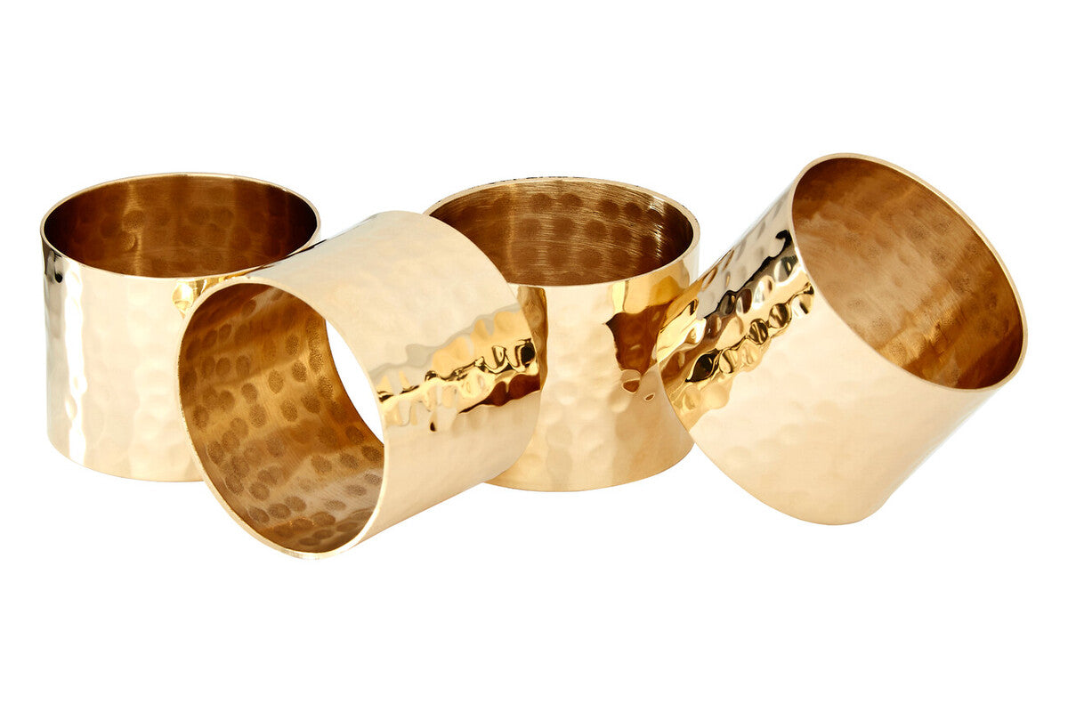 Set Of Four Brass Finish Napkin Rings - image 1
