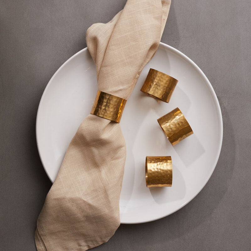Set Of Four Brass Finish Napkin Rings - image 2
