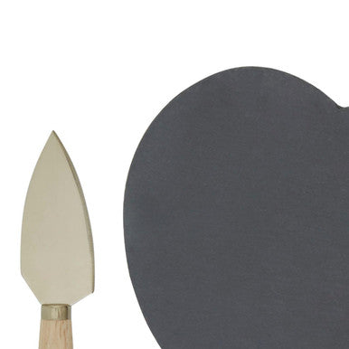 Carter Heart Slate Cheese Board With Gold Knife