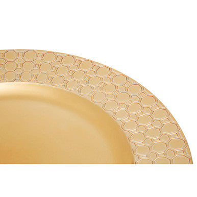 Dia Gold Charger Plate With Octagon Pattern Rim