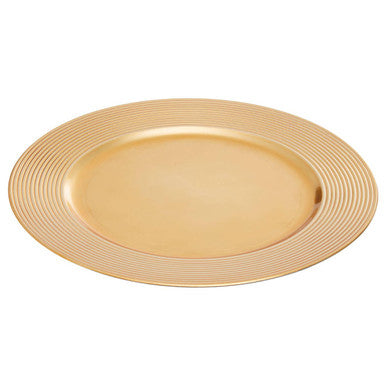 Dia Gold Charger Plate With Ribbed Rim - image 1